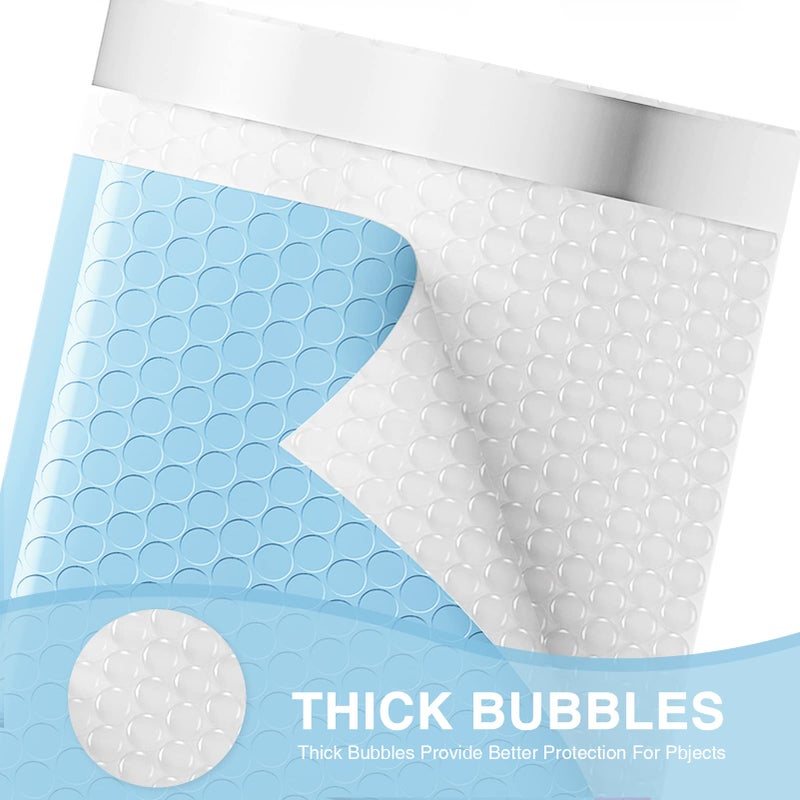 Metronic Bubble Mailers 6x10 Inch 50 Pack, Self-Seal Waterproof Padded Envelopes, Bubble Packaging Envelopes for Shipping, Mailing, Small Business, Light Blue Bulk #0, Bubble Mailers Usable Size 6x9 - Image 3